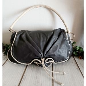 Sobella Braided Trim Strap Italian Leather Shoulder Bag